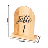 20 Pack Natural Rustic Wooden Arch 1-20 Table Numbers With Holder Base - 4.5inch Tall