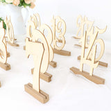 20 Pack | 6inch Natural Wooden 1-20 Wedding Table Numbers Set With Holder Base