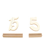 20-Pack Wooden Wedding Table Numbers Natural 1-20 with Holder Base - Perfect Rustic Signs for Receptions 6"