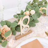 20 Pack | 6inch Natural Wooden 1-20 Wedding Table Numbers Set With Holder Base