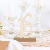 20 Pack | 6inch Natural Wooden 1-20 Wedding Table Numbers Set With Holder Base