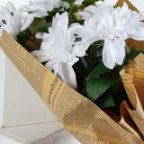 30" Tall White Artificial Dahlia Silk Flower Stems, Faux Floral Spray