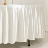 108inch Shimmer Pearl White Premium Scuba Round Tablecloth, Wrinkle Free Polyester Tablecloth