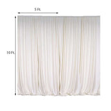 2 Pack Ivory Scuba Polyester Curtain Panel Durable Flame Resistant Backdrops Wrinkle Free