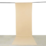 Beige 4-Way Stretch Spandex Photography Backdrop Curtain with Rod Pockets, Drapery Panel