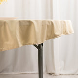 70" Beige Premium Scuba Wrinkle Free Round Tablecloth, Scuba Polyester Tablecloth