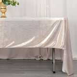 60x126inch Beige Shimmer Sequin Dots Polyester Tablecloth, Wrinkle Free Sparkle Glitter