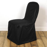 Black Stretch Slim Fit Scuba Chair Covers, Wrinkle Free Durable Slip On Chair Covers