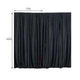 2 Pack Black Scuba Polyester Curtain Panel Durable Flame Resistant Backdrops Wrinkle Free