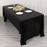 60x126inch Black Shimmer Sequin Dots Polyester Tablecloth, Wrinkle Free Sparkle Glitter