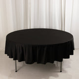 90" Black Premium Scuba Wrinkle Free Round Tablecloth, Scuba Polyester Tablecloth