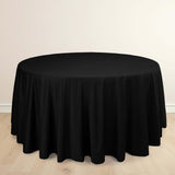 120inch Black Premium Scuba Round Tablecloth, Wrinkle Free Polyester Seamless Tablecloth