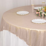 72x72inch Blush Shimmer Sequin Dots Square Polyester Table Overlay