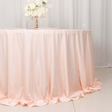 132inch Blush Premium Scuba Wrinkle Free Round Tablecloth, Scuba Polyester Tablecloth