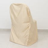 Premium Scuba Stretch Folding Chair Cover Beige - Wrinkle Free & Durable Slipcover