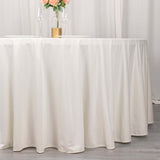 120inch Ivory Premium Scuba Round Tablecloth, Wrinkle Free Polyester Seamless Tablecloth