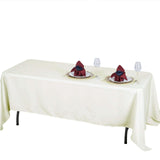 72"x120" Ivory Premium Polyester Rectangular Tablecloth - 220GSM