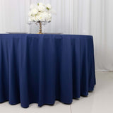 120inch Navy Blue Premium Scuba Wrinkle Free Round Tablecloth, Scuba Polyester Tablecloth