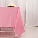 70" Pink Premium Scuba Wrinkle Free Square Tablecloth, Scuba Polyester Tablecloth