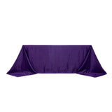 90x132inch Purple Seamless Lamour Satin Rectangle Tablecloth for 6 Foot Table