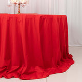 Red Premium Scuba Wrinkle Free Round Tablecloth, Seamless Scuba Polyester Tablecloth