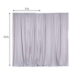 2 Pack Silver Durable Flame Resistant Scuba Polyester Curtain Panel Backdrops