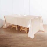 60"x126" Beige Satin Rectangular Tablecloth