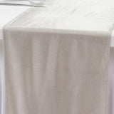 Shimmer Silver Premium Scuba Polyester Table Runner, Wrinkle Free Table Linen