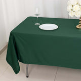 60"x102" Hunter Emerald Green Premium Scuba Wrinkle Free Rectangular Tablecloth, Scuba