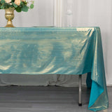 60x126inch Turquoise Shimmer Sequin Dots Polyester Tablecloth, Wrinkle Free Sparkle Glitter