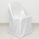 Premium Scuba Stretch Folding Chair Cover White - Wrinkle Free & Durable Slipcover