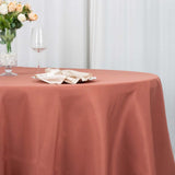 108" Terracotta (Rust) Premium Polyester Round Tablecloth - 220GSM