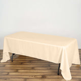 60"x126" Beige Polyester Rectangular Tablecloth