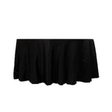 120 Black Seamless Lamour Satin Round Tablecloth for 5 Foot Table With Floor-Length Drop