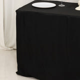 Black Fitted Polyester Rectangle Tablecloth 4ft for Special Size 48x24x30inch Tables