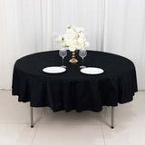 90" Black Round 100% Cotton Linen Tablecloth Washable