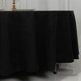 108" Black Cotton Blend Round Tablecloth