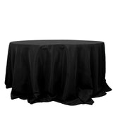 132inch Black 190 GSM Seamless Premium Polyester Round Tablecloth