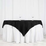 70"x70" Black Square Polyester Table Overlay