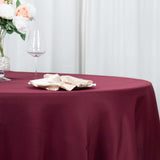 120inch Burgundy 200 GSM Seamless Premium Polyester Round Tablecloth