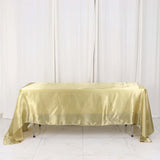 60"x126" Champagne Satin Rectangular Tablecloth