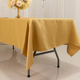 60"x102" Champagne Lamour Satin Rectangle Tablecloth