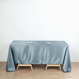 60"x126" Dusty Blue Satin Rectangular Tablecloth