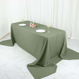 90x156inch Eucalyptus Sage Green Polyester Rectangular Tablecloth