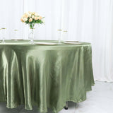 108" Dusty Sage Green Satin Round Tablecloth