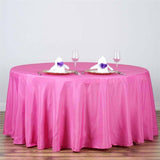 120" Fuchsia Polyester Round Tablecloth