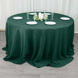 132inch Hunter Emerald Green 200 GSM Seamless Premium Polyester Round Tablecloth