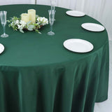 132Inch Hunter Emerald Green Seamless Polyester Round Tablecloth