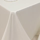 90x132inch Ivory Seamless Lamour Satin Rectangle Tablecloth for 6 Foot Table