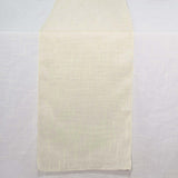 12x108 Ivory Linen Table Runner, Slubby Textured Wrinkle Resistant Table Runner